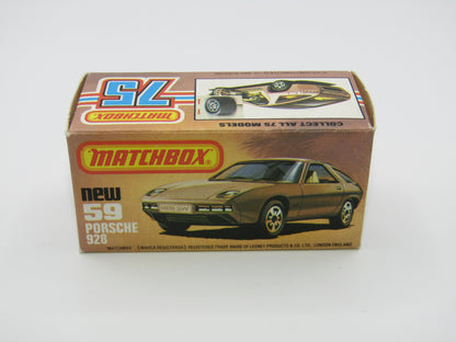 Matchbox Superfast 59C Porsche 928 CHAMPAGNE Gold, SATIN BLACK Base