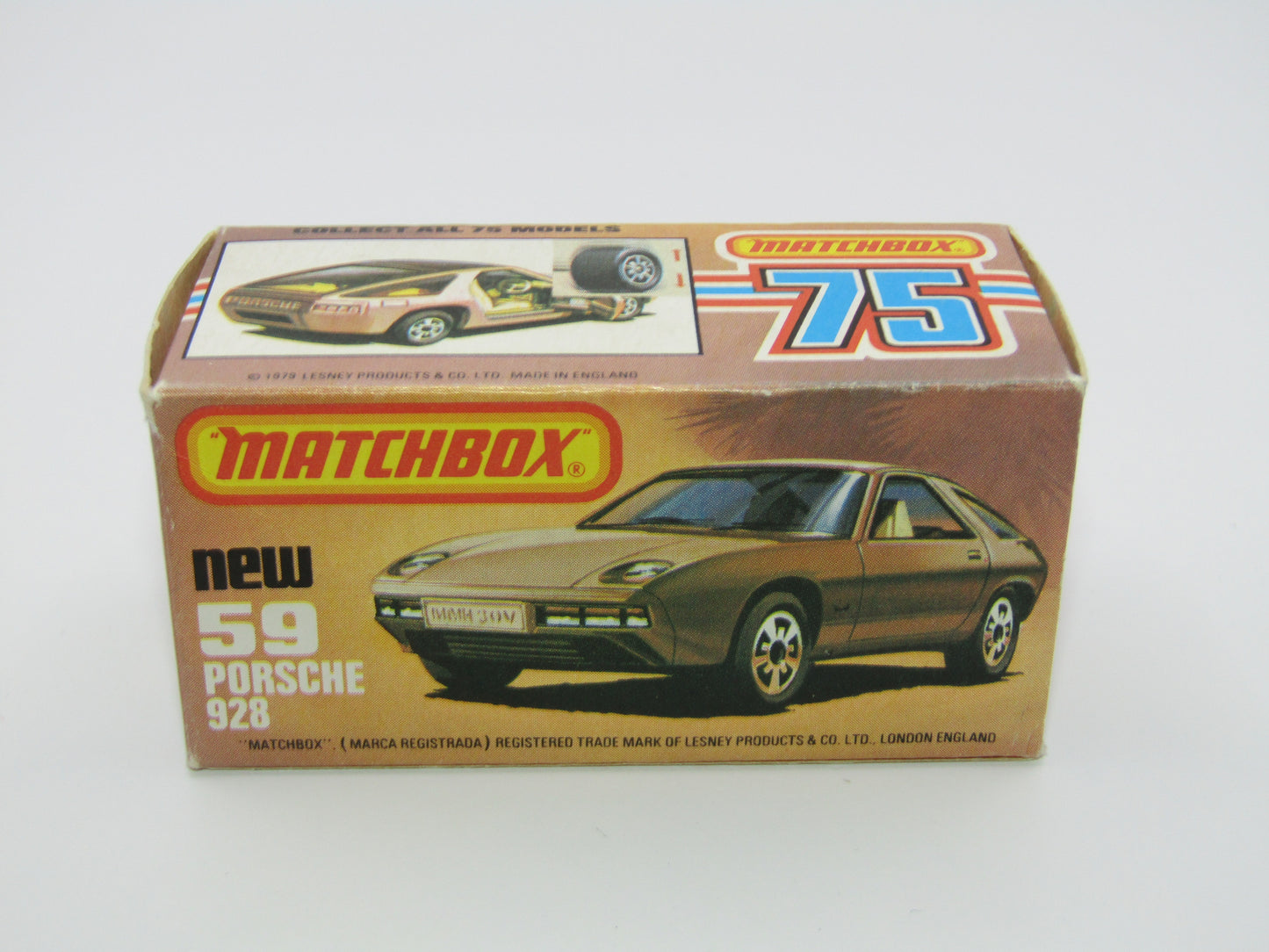 Matchbox Superfast 59C Porsche 928 CHAMPAGNE Gold, SATIN BLACK Base