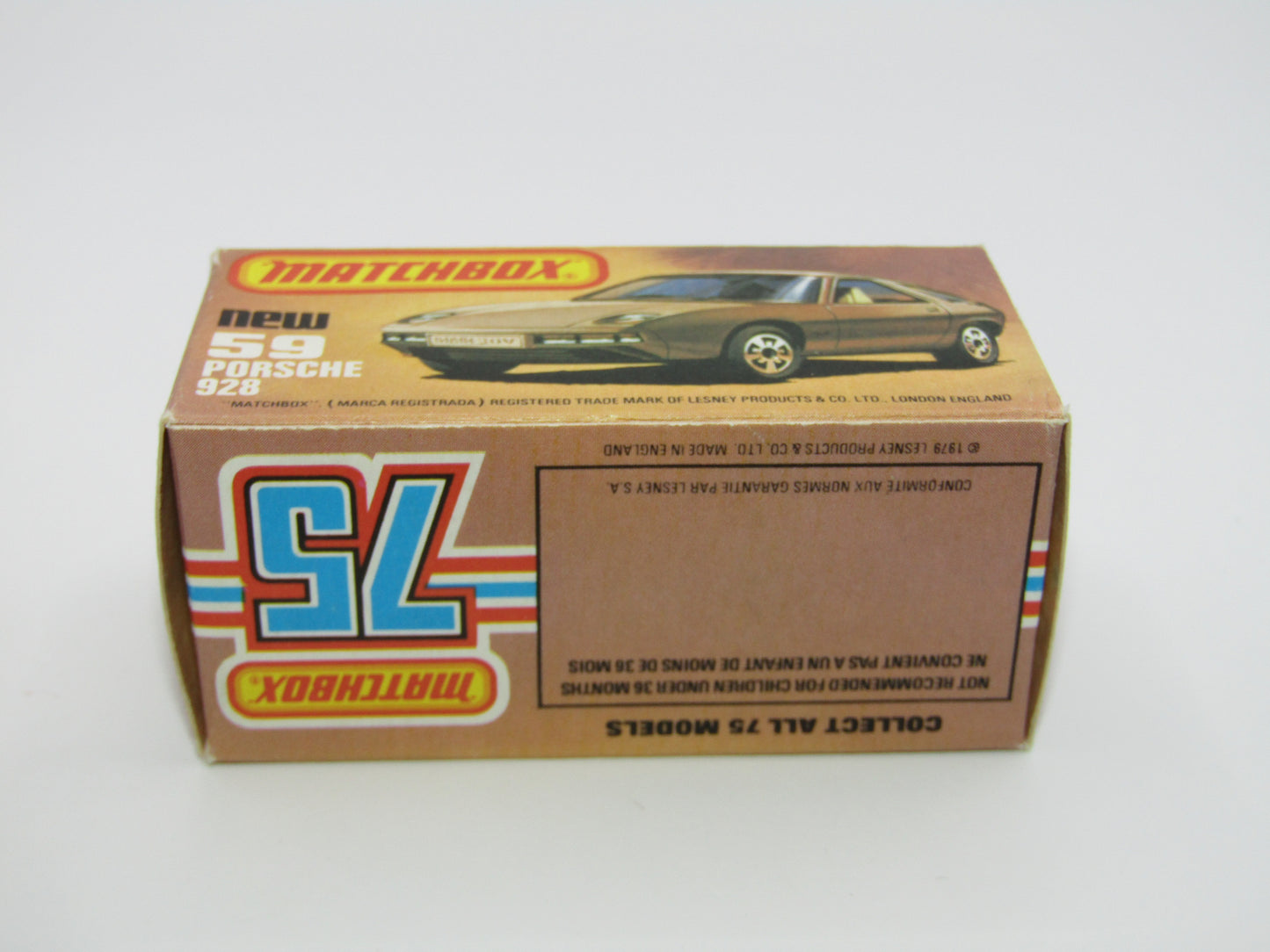 Matchbox Superfast 59C Porsche 928 CHAMPAGNE Gold, SATIN BLACK Base