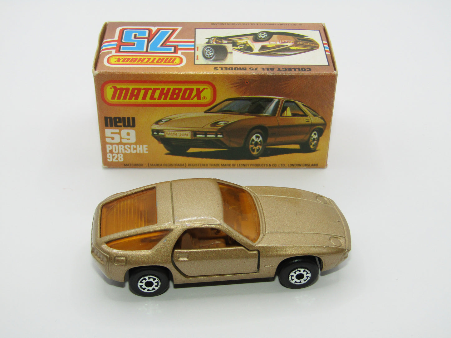 Matchbox Superfast 59C Porsche 928 Gold, METALLIC BROWN Base