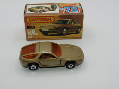 Matchbox Superfast 59C Porsche 928 Gold ORANGE Windows Black Base