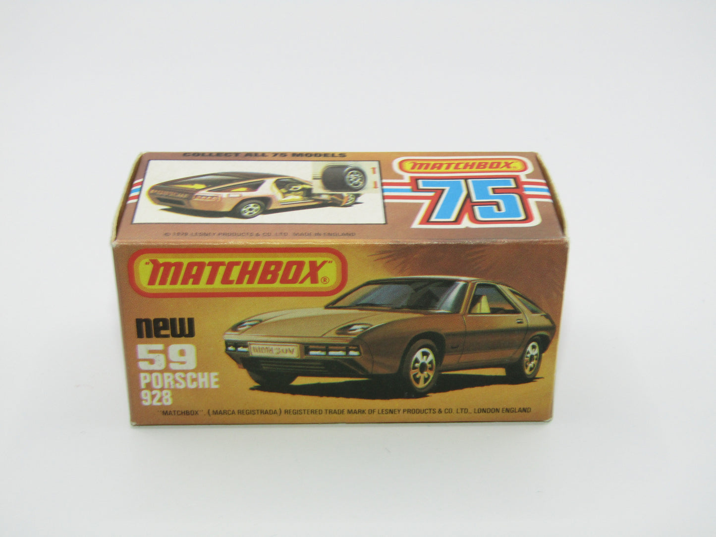 Matchbox Superfast 59C Porsche 928 Gold ORANGE Windows Black Base