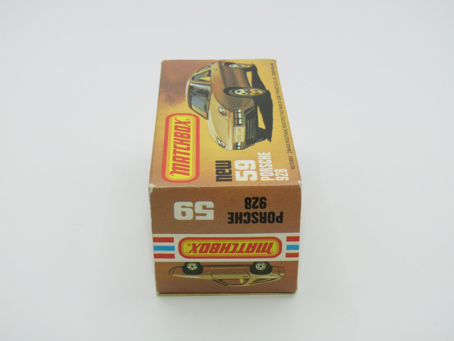 Matchbox Superfast 59C Porsche 928 Gold ORANGE Windows Black Base