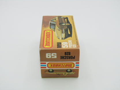 Matchbox Superfast 59C Porsche 928 Gold ORANGE Windows Black Base