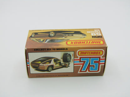 Matchbox Superfast 59C Porsche 928 Gold ORANGE Windows Black Base
