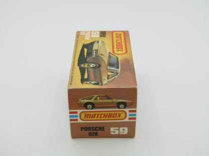 Matchbox Superfast 59C Porsche 928 Gold ORANGE Windows Black Base