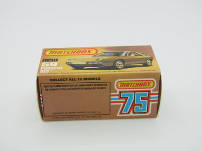 Matchbox Superfast 59C Porsche 928 Gold ORANGE Windows Black Base