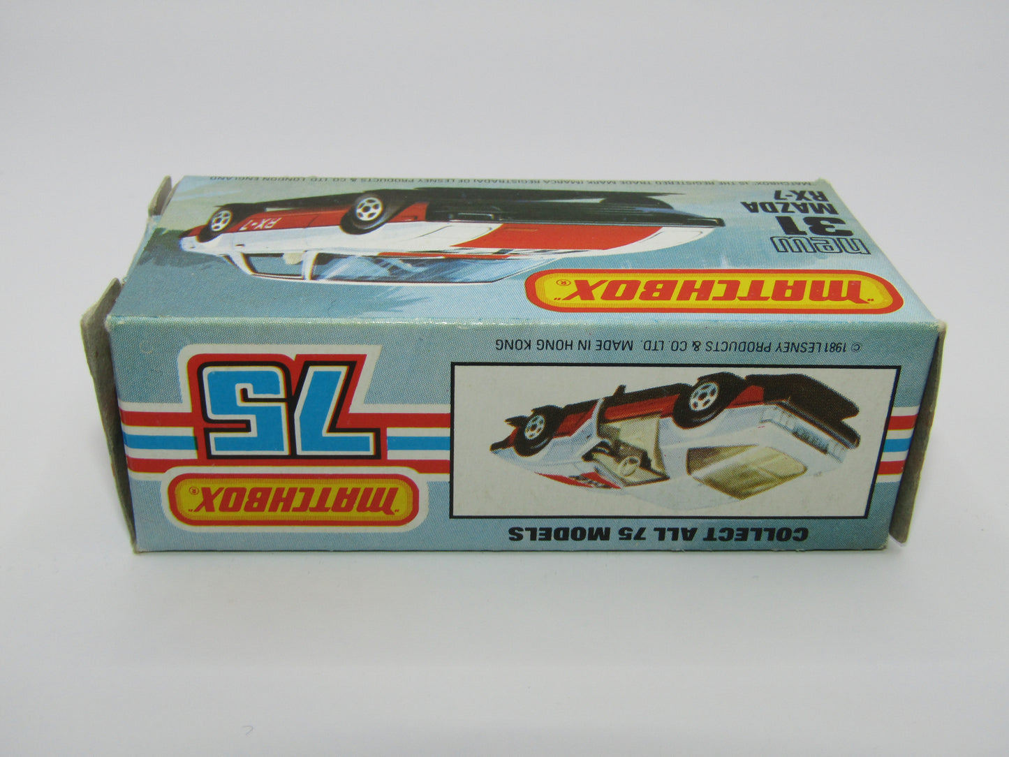Matchbox Superfast No 31D Mazda RX-7 MALTESE CROSS Wheels Thick Red Stripe USA Picture Box