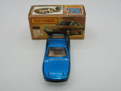 Matchbox Superfast 59C Porsche 928 Blue Tan Interior GLOSS BLACK Base