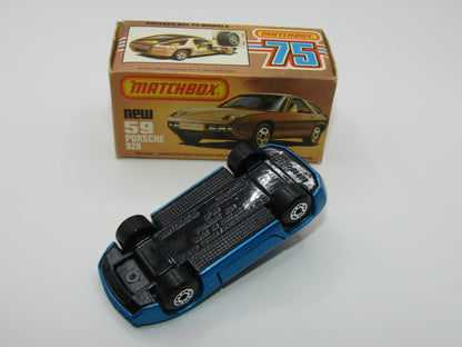 Matchbox Superfast 59C Porsche 928 Blue Tan Interior GLOSS BLACK Base