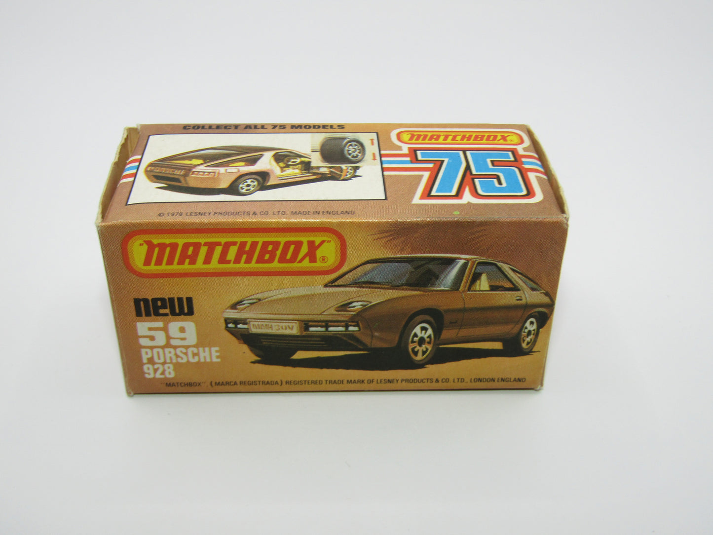 Matchbox Superfast 59C Porsche 928 Blue Tan Interior GLOSS BLACK Base