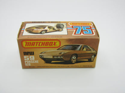 Matchbox Superfast 59C Porsche 928 Blue Tan Interior GLOSS BLACK Base