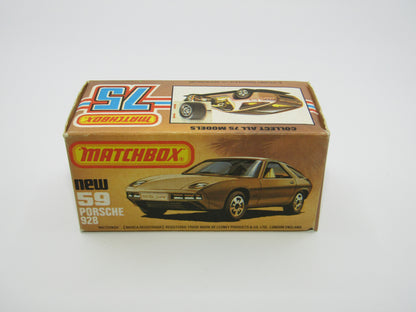 Matchbox Superfast 59C Porsche 928 Blue Tan Interior GLOSS BLACK Base