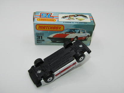 Matchbox Superfast No 31D Mazda RX-7 Thin Red Stripe 5 Spoke Wheels USA Picture Box