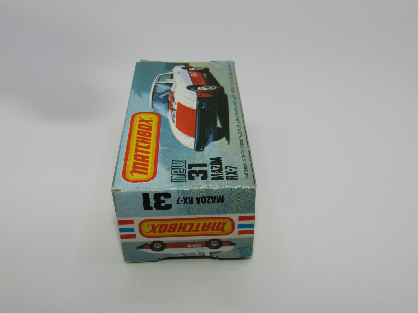 Matchbox Superfast No 31D Mazda RX-7 Thin Red Stripe 5 Spoke Wheels USA Picture Box