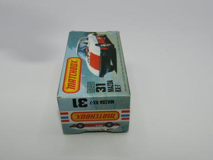 Matchbox Superfast No 31D Mazda RX-7 Thin Red Stripe 5 Spoke Wheels USA Picture Box