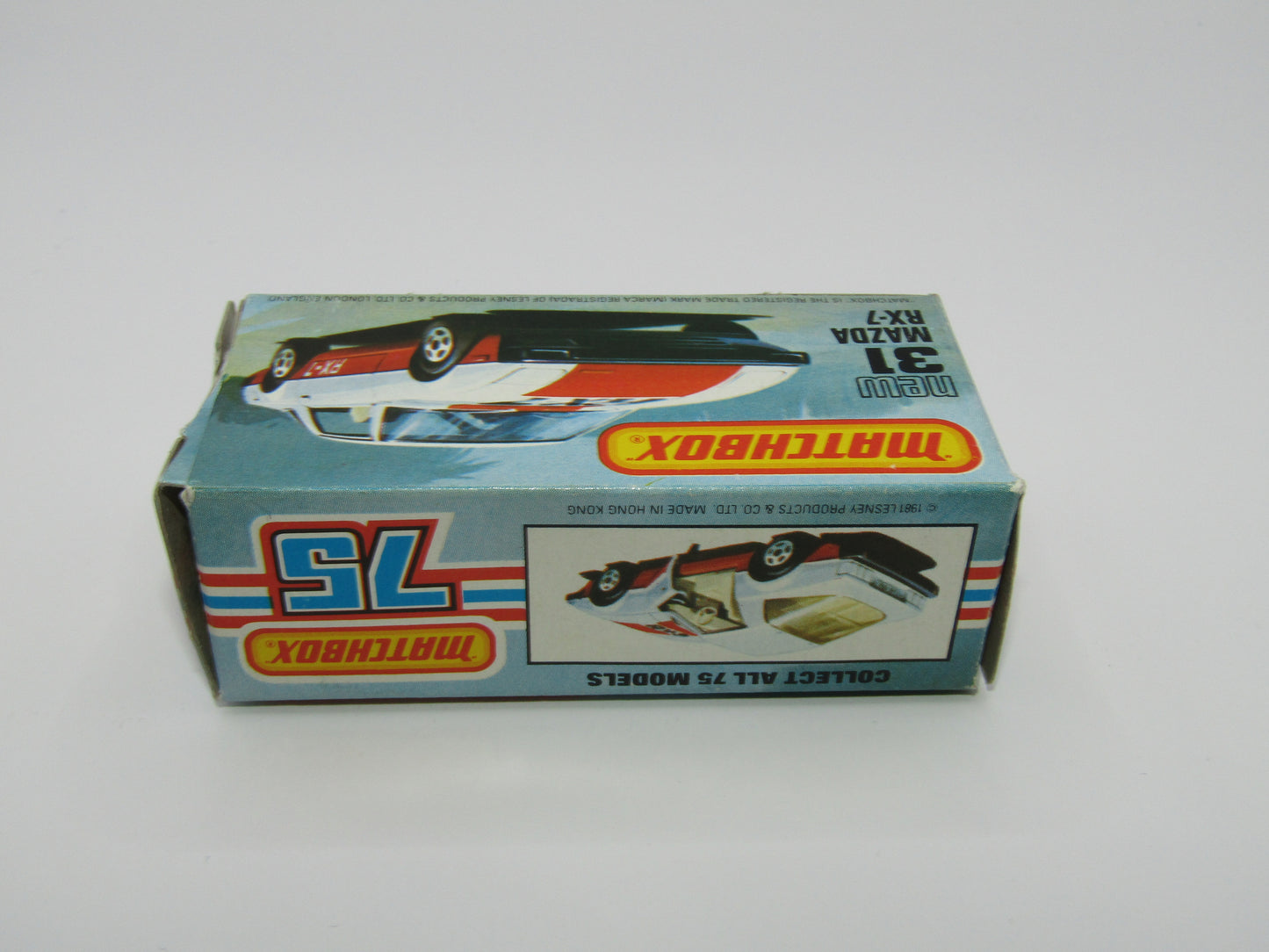 Matchbox Superfast No 31D Mazda RX-7 Thin Red Stripe 5 Spoke Wheels USA Picture Box