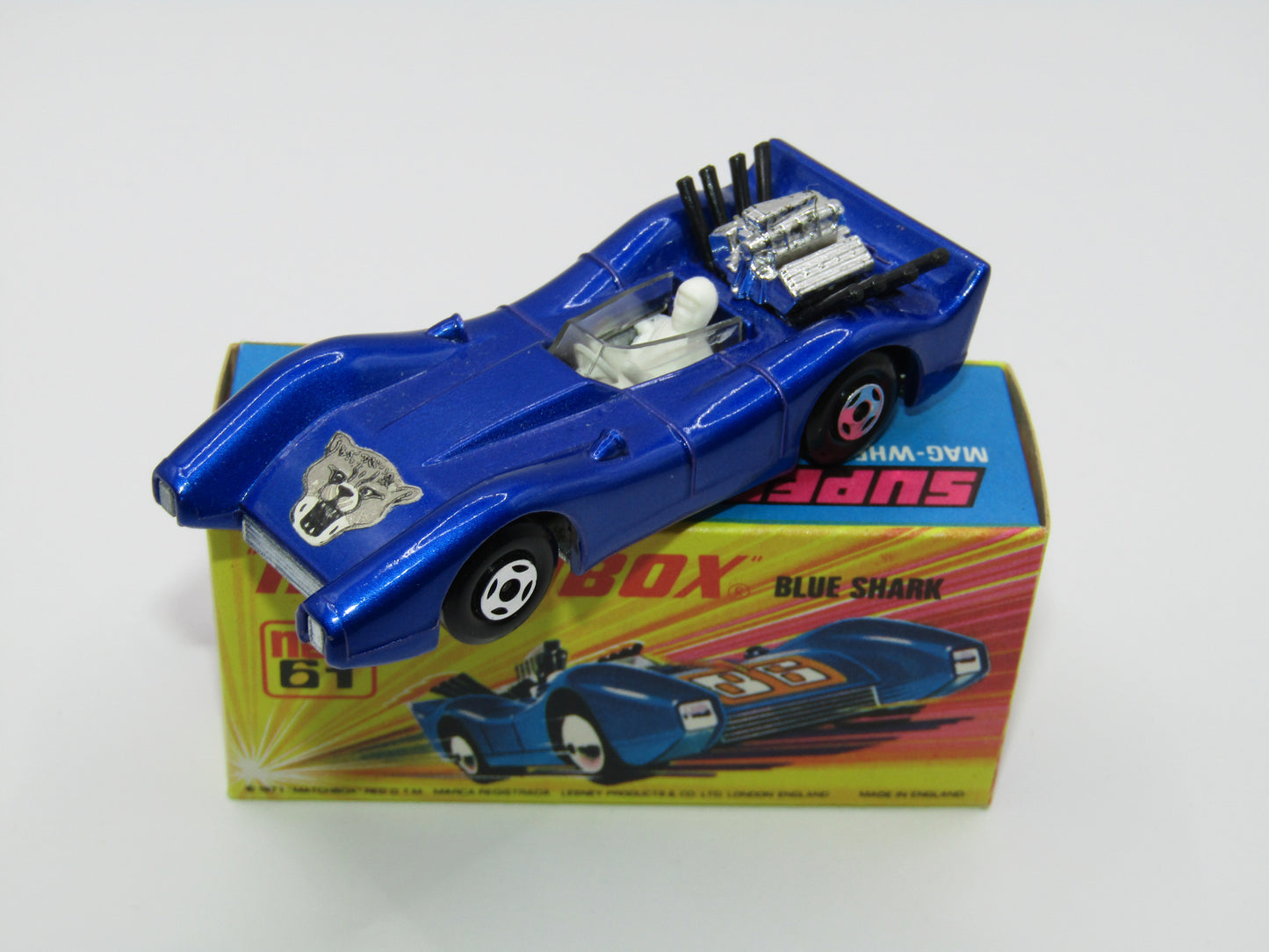 Matchbox Superfast 61B Blue Shark GREY WILDCAT Label