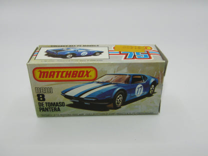 Matchbox Superfast No 8D De Tomaso Pantera No Pantera On Bonnet USA Picture Box