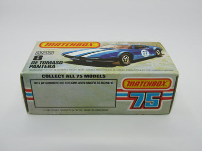 Matchbox Superfast No 8D De Tomaso Pantera No Pantera On Bonnet USA Picture Box