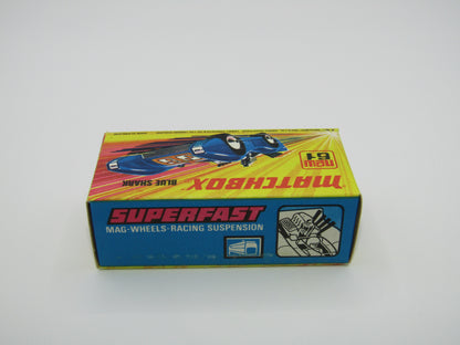 Matchbox Superfast 61B Blue Shark BROWN WILDCAT Label & SILVER Base
