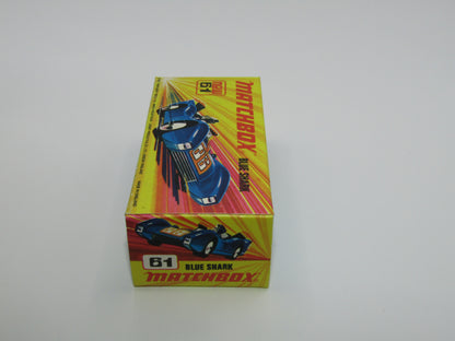 Matchbox Superfast 61B Blue Shark BROWN WILDCAT Label & SILVER Base