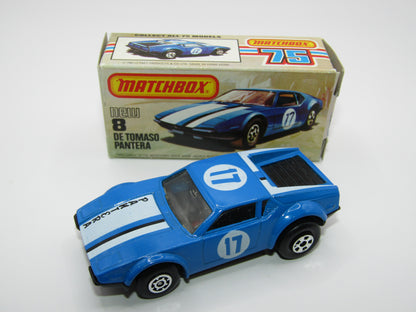 Matchbox Superfast No 8D De Tomaso Pantera, Pantera On Bonnet USA Picture Box