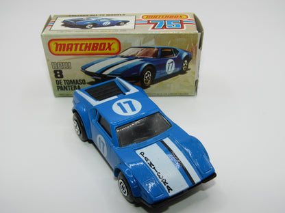 Matchbox Superfast No 8D De Tomaso Pantera, Pantera On Bonnet USA Picture Box