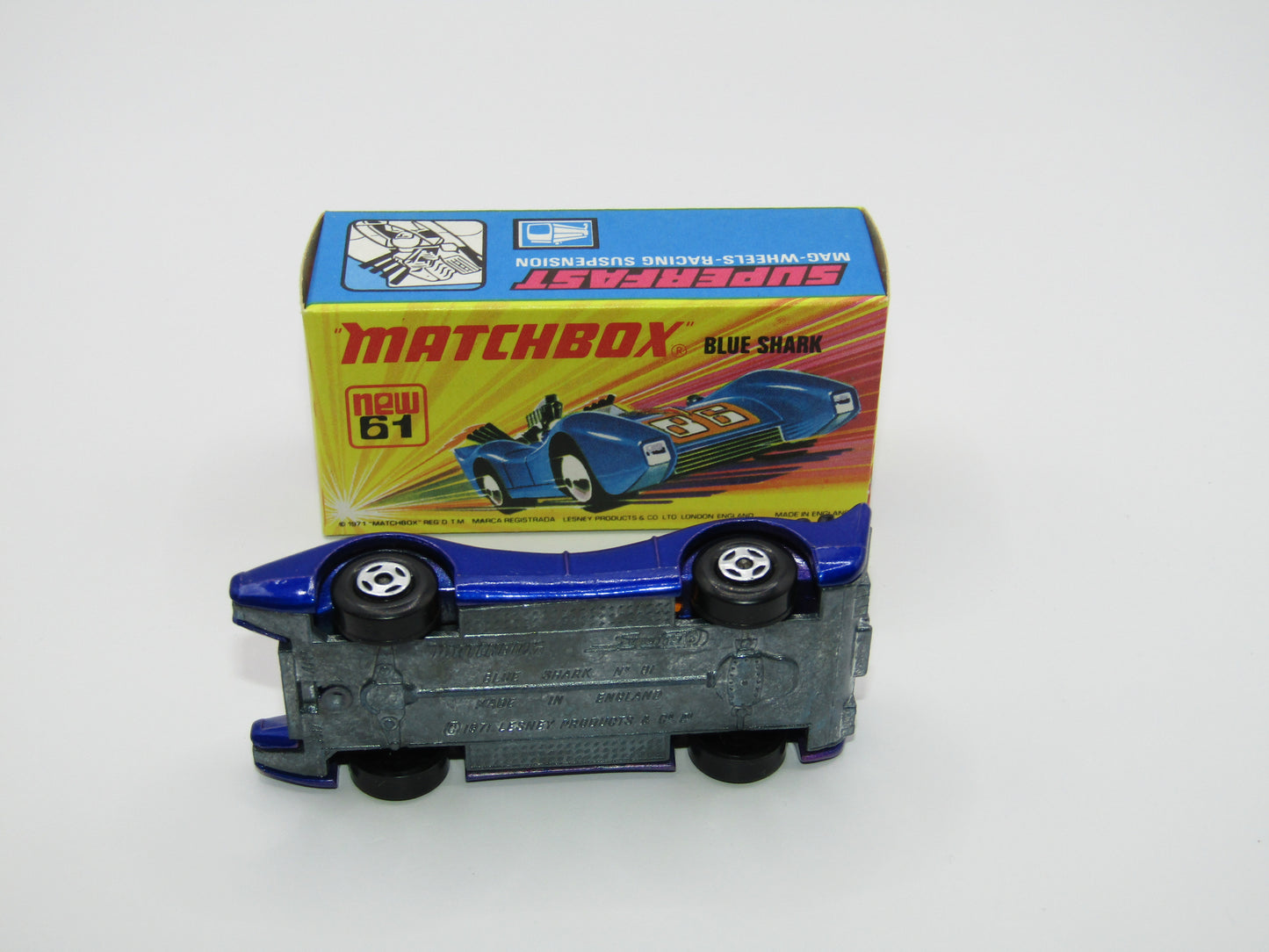 Matchbox Superfast 61B Blue Shark SCORPION Label ORANGE Windows