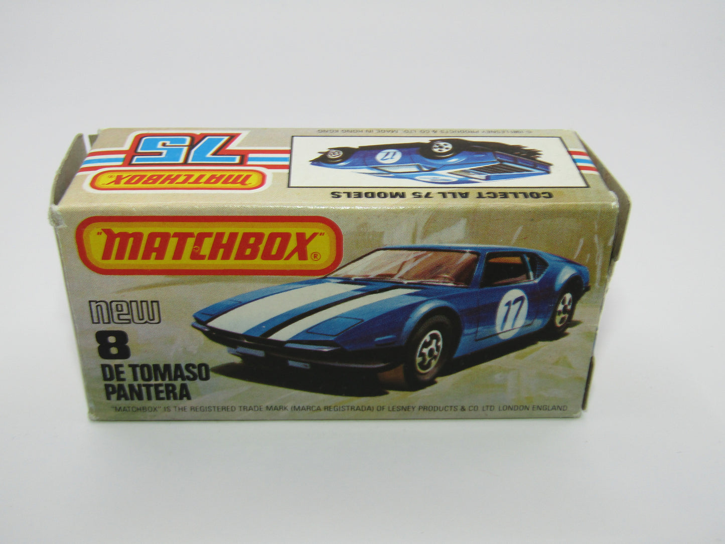 Matchbox Superfast No 8D De Tomaso Pantera, Pantera On Bonnet USA Picture Box