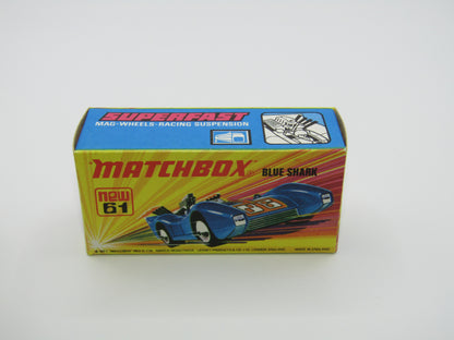 Matchbox Superfast 61B Blue Shark SCORPION Label ORANGE Windows