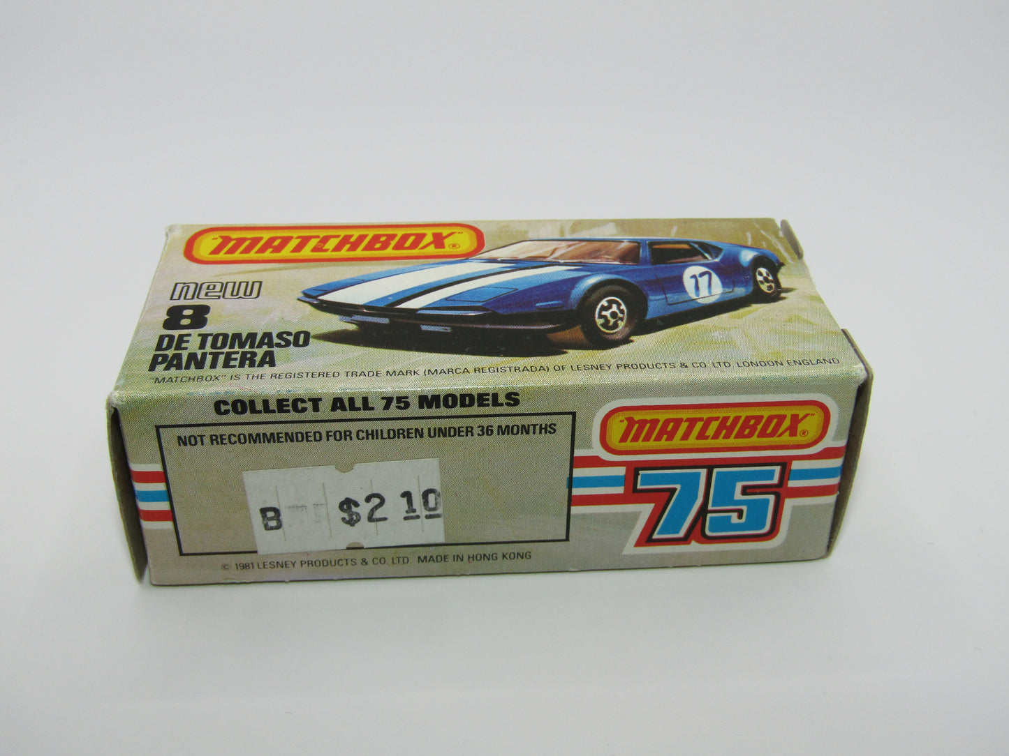 Matchbox Superfast No 8D De Tomaso Pantera, Pantera On Bonnet USA Picture Box