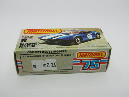Matchbox Superfast No 8D De Tomaso Pantera, Pantera On Bonnet USA Picture Box