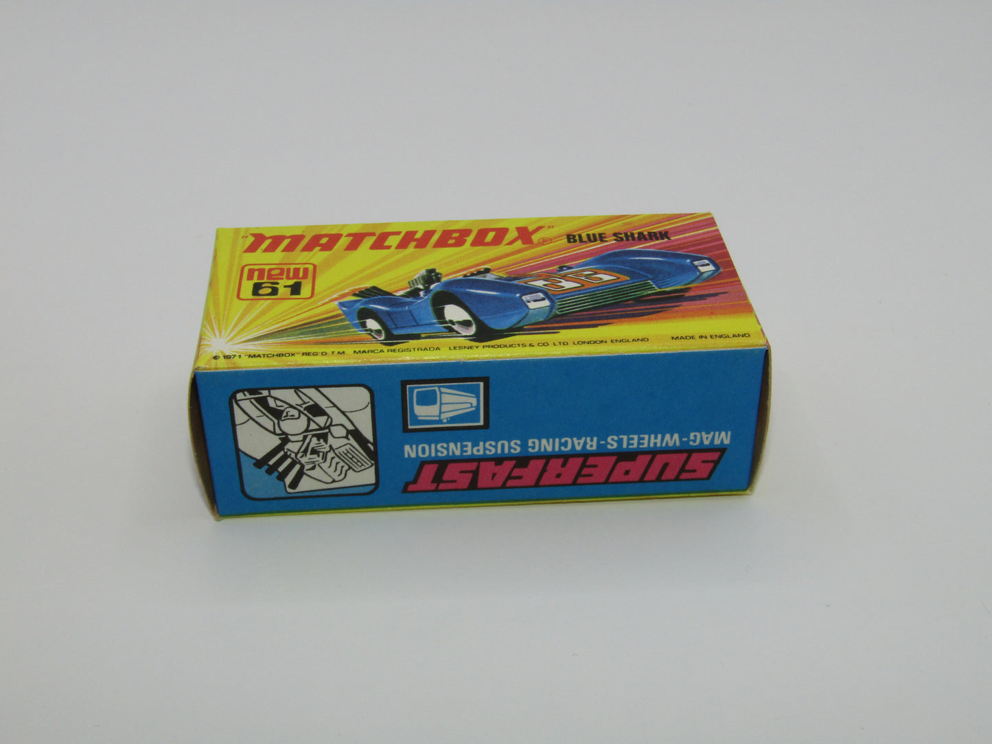 Matchbox Superfast 61B Blue Shark SCORPION Label ORANGE Windows