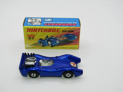 Matchbox Superfast 61B Blue Shark SCORPION Label Unpainted Base