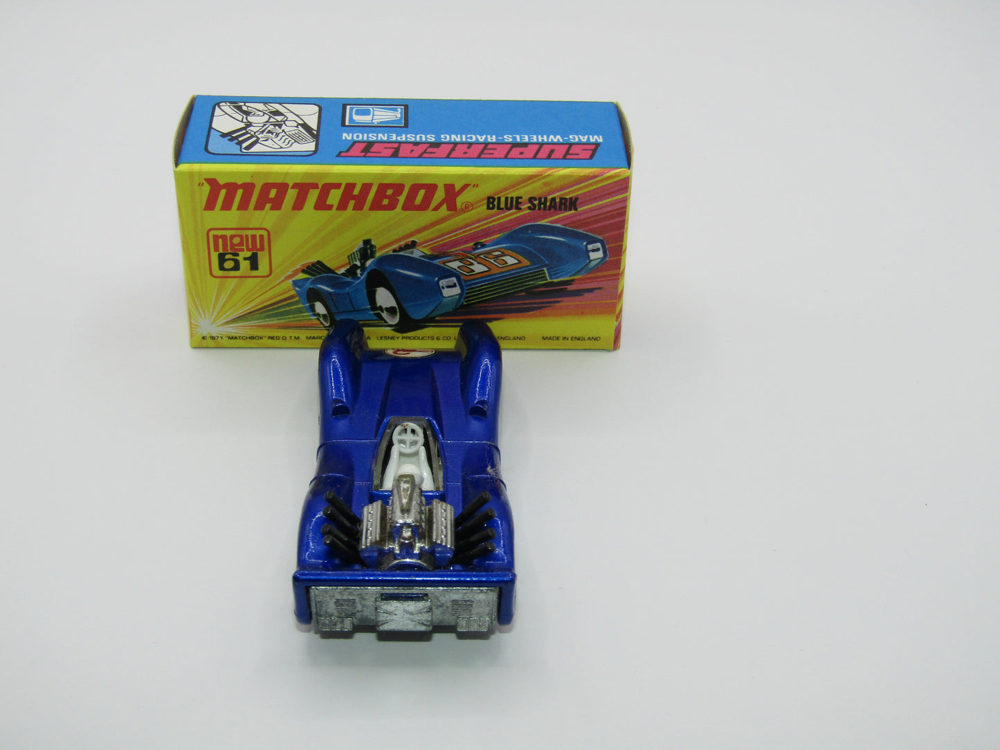 Matchbox Superfast 61B Blue Shark SCORPION Label Unpainted Base