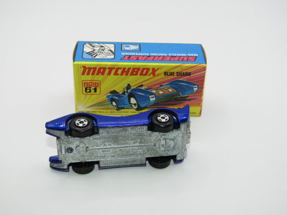 Matchbox Superfast 61B Blue Shark SCORPION Label Unpainted Base