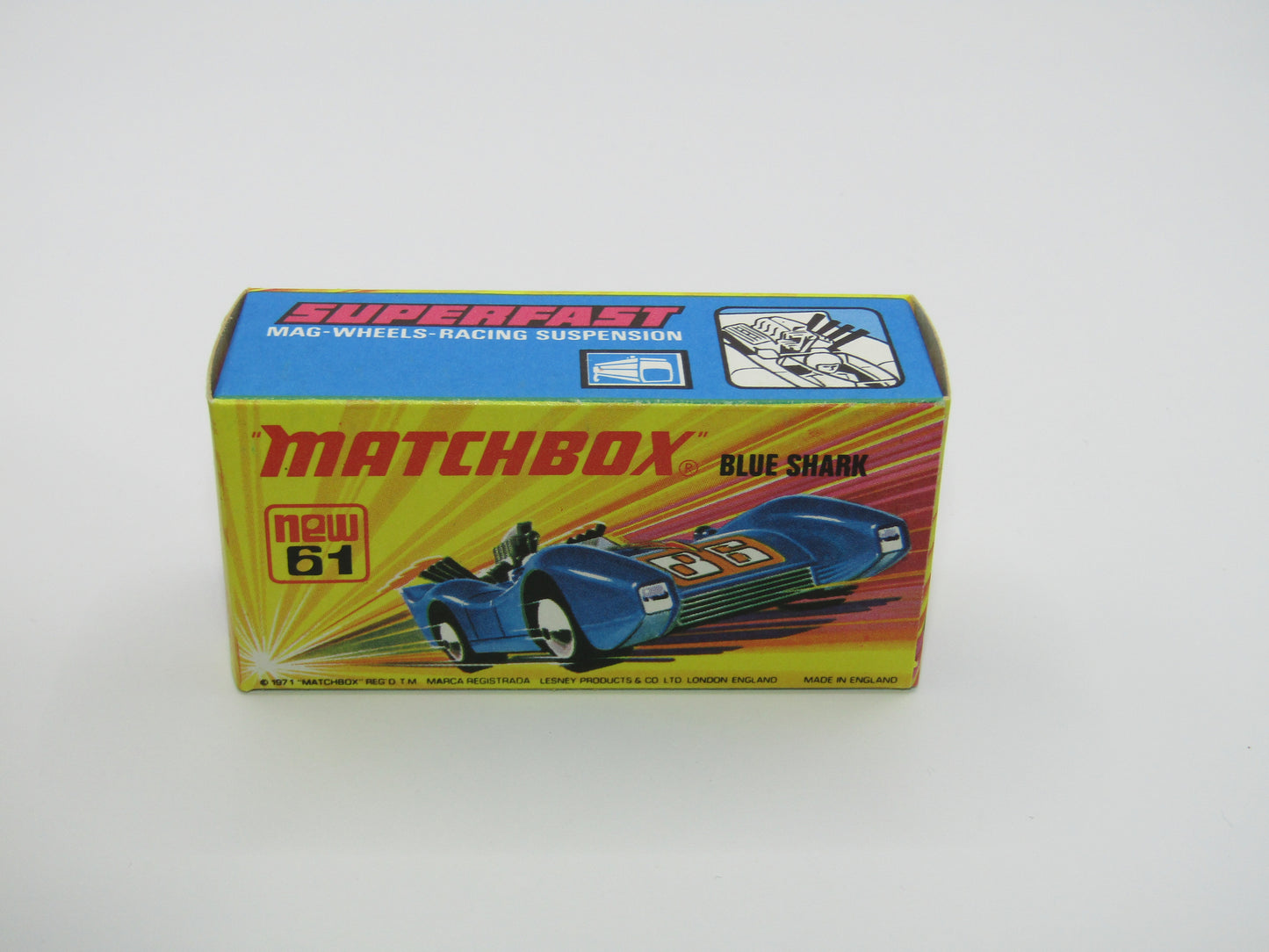 Matchbox Superfast 61B Blue Shark SCORPION Label Unpainted Base