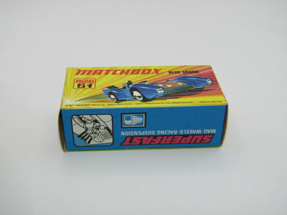 Matchbox Superfast 61B Blue Shark SCORPION Label Unpainted Base