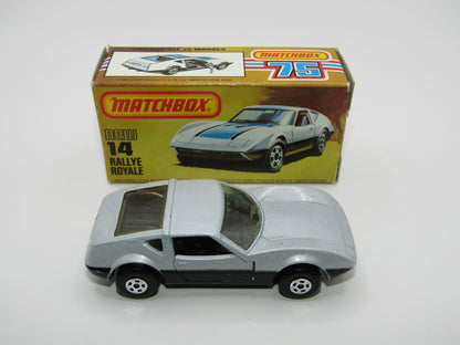 Matchbox Superfast No 14D Rallye Royale (Monteverdi Hai Cast) NO TAMPO 5 Spoke Wheels, USA Picture Box