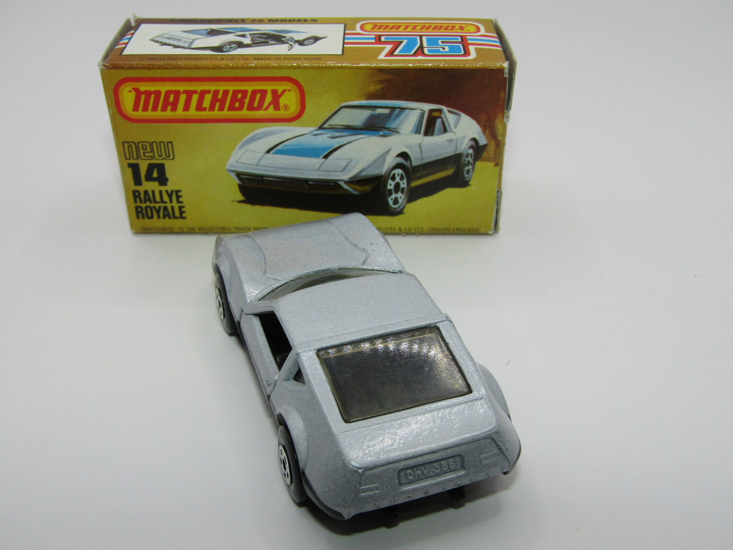 Matchbox Superfast No 14D Rallye Royale (Monteverdi Hai Cast) NO TAMPO 5 Spoke Wheels, USA Picture Box