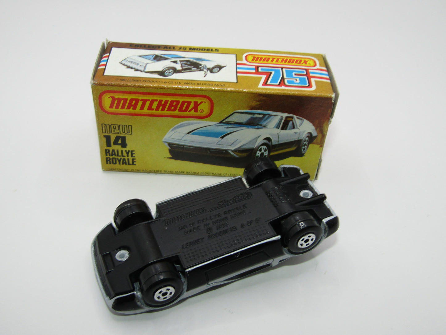 Matchbox Superfast No 14D Rallye Royale (Monteverdi Hai Cast) NO TAMPO 5 Spoke Wheels, USA Picture Box