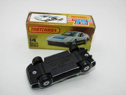 Matchbox Superfast No 14D Rallye Royale (Monteverdi Hai Cast) NO TAMPO 5 Spoke Wheels, USA Picture Box