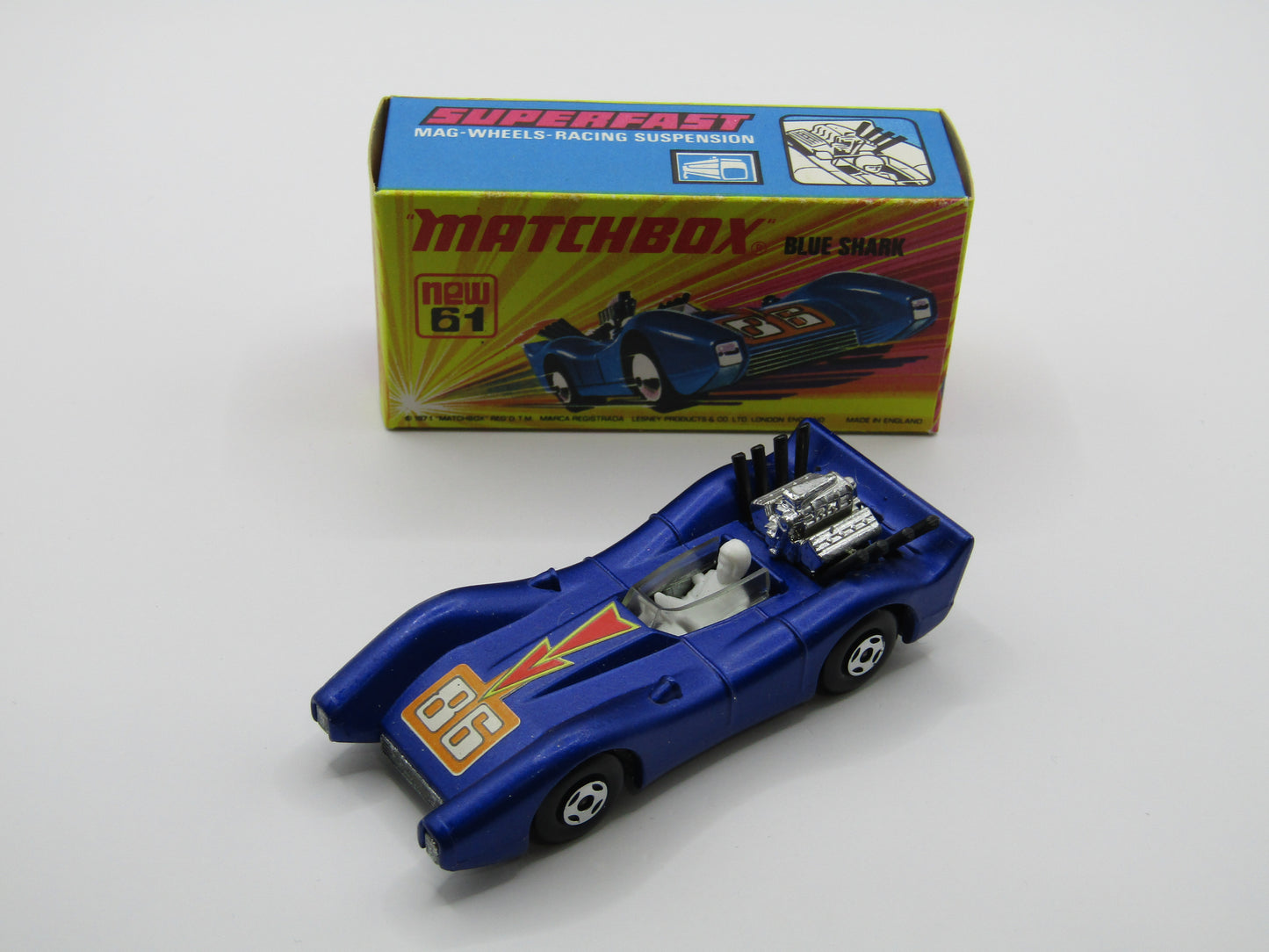 Matchbox Superfast 61B Blue Shark  MATT DARK BLUE