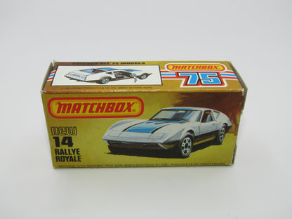 Matchbox Superfast No 14D Rallye Royale (Monteverdi Hai Cast) NO TAMPO 5 Spoke Wheels, USA Picture Box