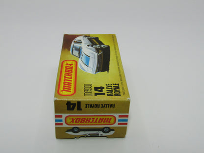 Matchbox Superfast No 14D Rallye Royale (Monteverdi Hai Cast) NO TAMPO 5 Spoke Wheels, USA Picture Box