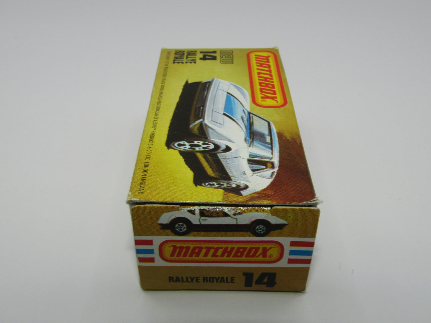 Matchbox Superfast No 14D Rallye Royale (Monteverdi Hai Cast) NO TAMPO 5 Spoke Wheels, USA Picture Box