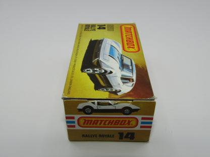 Matchbox Superfast No 14D Rallye Royale (Monteverdi Hai Cast) NO TAMPO 5 Spoke Wheels, USA Picture Box