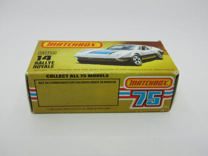 Matchbox Superfast No 14D Rallye Royale (Monteverdi Hai Cast) NO TAMPO 5 Spoke Wheels, USA Picture Box