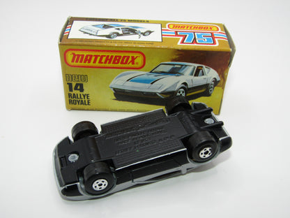 Matchbox Superfast No 14D Rallye Royale (Monteverdi Hai Cast) Amber Windows 5 Spoke Wheels, USA Picture Box
